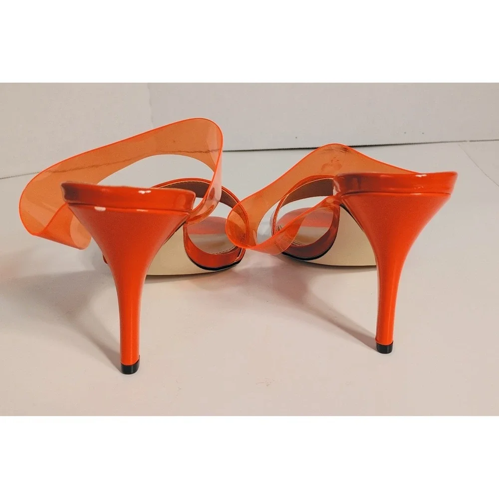 ANDIAMO Shoes Womens Double Take Neon Orange‎ High Heels Sz 9M, Bright Colorful
